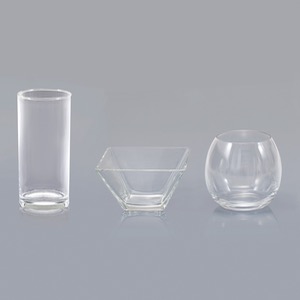 여러가지 모양의 투명한 그릇(3종) KSIC-10110