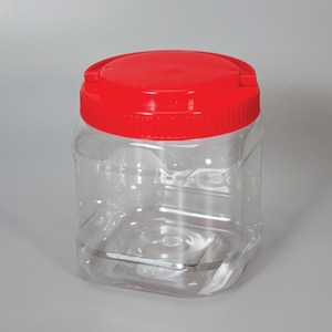 뚜껑이 있는 투명한 플라스틱통(1.5L 사각)  KSIC-10082