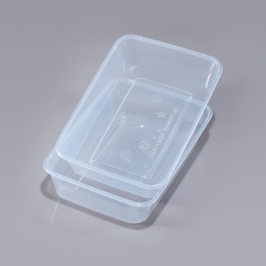 투명한 사각플라스틱 그릇(2개 1조) KSIC-0574